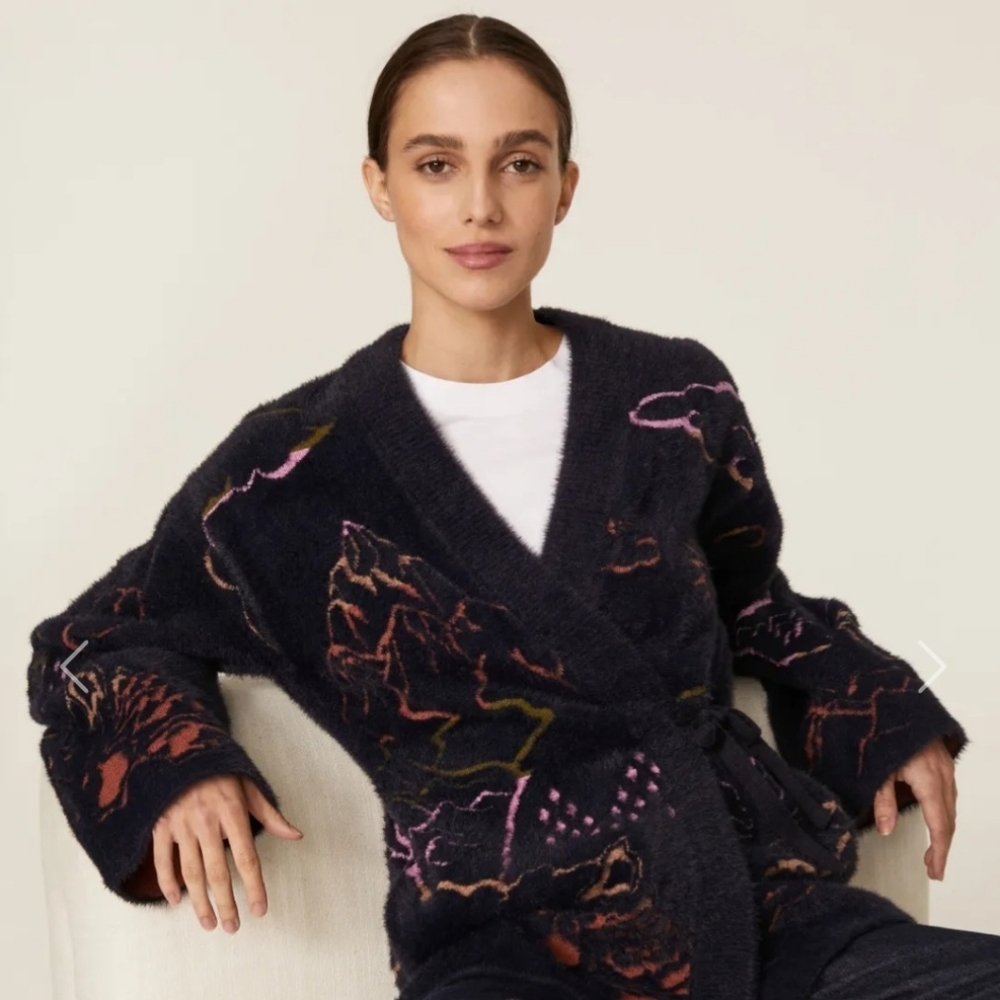 Scotch & Soda Unisex Jacquard Kimono Sweater / Knit Cardigan | Sz XL - Picture 6 of 16